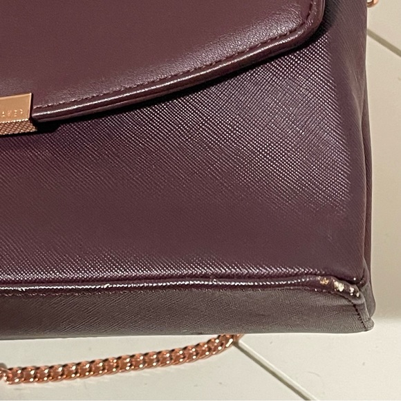 Ted Baer Keellii purple chain shoulder strap faux leather purse Easter Spring - Picture 11 of 14